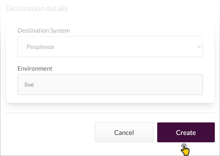 Configure service settings page - create service option