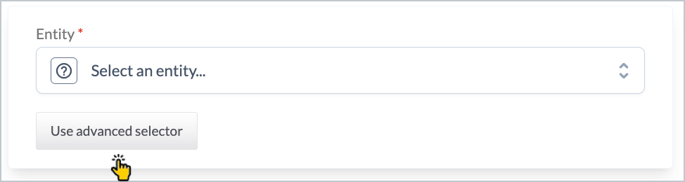 Configure service settings page - use advanced selector option